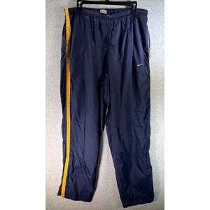 Vintage Nike Windbreaker Pant Men XL Blue Lined Drawstring Waist Side Leg Piping